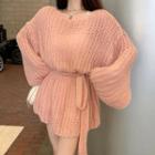 Pointelle Knit Top Pink - One Size