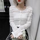 Long-sleeve Textured Lace Top