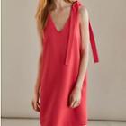 Tie Strap Sleeveless V-neck Dress
