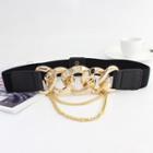 Chain Buckle Belt 1pc - Gold & Black - One Size