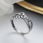 Layered Sterling Silver Open Ring 323fj - Silver - One Size