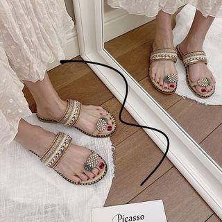 Pineapple Flat Sandals