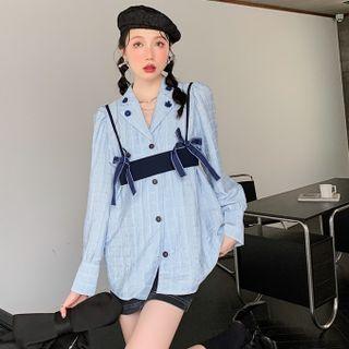 Set: Plaid Blazer + Bow Vest