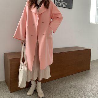 Double-breasted Midi Coat / Midi A-line Skirt