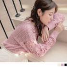 Lace Sleeve Panel Knit Top