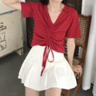 Short-sleeve Drawcord Top