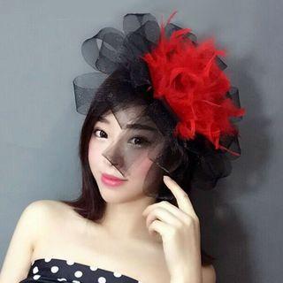 Mesh Feather-accent Hair Clip