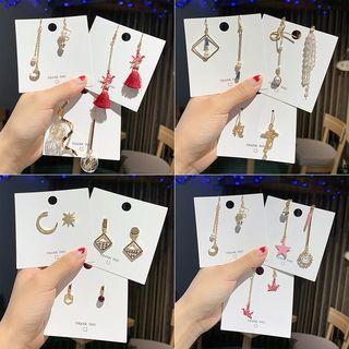 Set Of 3: Earring (various Designs) Set Of 3 Pairs - Gold - One Size