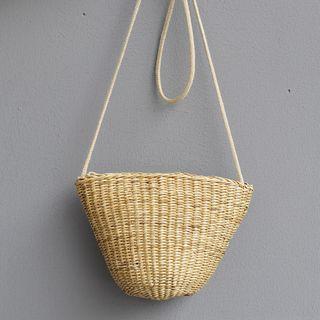 Straw Crossbody Bag Khaki - One Size