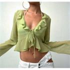 Tie-front Ruffled Blouse