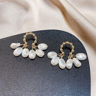 Faux Pearl Fringed Earring 1 Pair - E1709 - Gold - One Size
