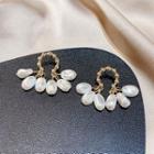 Faux Pearl Fringed Earring 1 Pair - E1709 - Gold - One Size