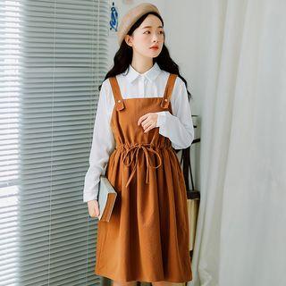 Set: Long-sleeve Shirt + Midi Jumper Dress