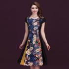 Print Short-sleeve A-line Chiffon Dress