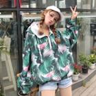 Floral Hoodie Windbreaker