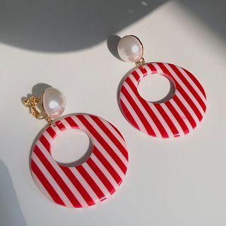 Striped Acrylic Disc Dangle Earring