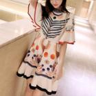 Print Flutter-sleeve A-line Dress