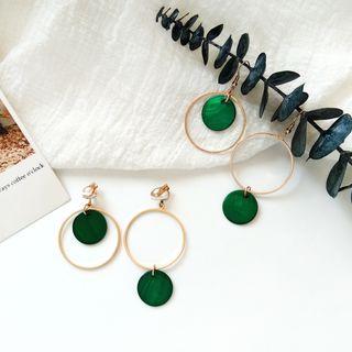 Non-matching Disc & Hoop Earring