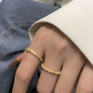 Alloy Open Ring 1 Pair - Gold - One Size