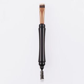 Dual Head Eyelash Makeup Brush 1 Pc - Black & Gold - One Size