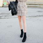 Patch-pocket A-line Miniskirt