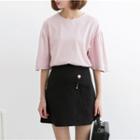 Plain Elbow Sleeve T-shirt