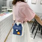 Two-tone Panel Drawstring Canvas Crossbody Bag