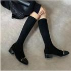 Studded Block Heel Knee-high Boots