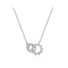 925 Sterling Silver Star Moon Necklace With Austrian Element Crystal Silver - One Size