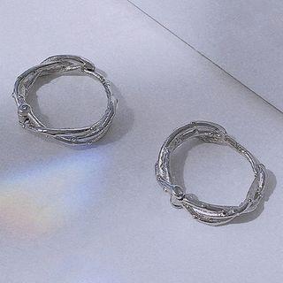 Twisted Sterling Silver Hoop Earring 1 Pair - Twisted Sterling Silver Hoop Earring - One Size