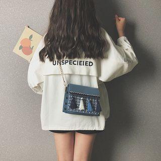 Tassel Faux Leather Flap Crossbody Bag