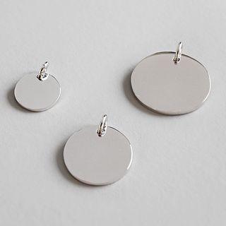 925 Sterling Silver Disc Dangle Pendant