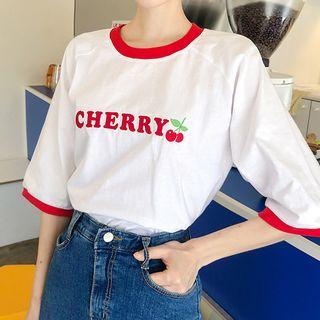 Cherry Printed Ringer T-shirt