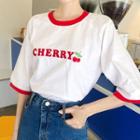 Cherry Printed Ringer T-shirt