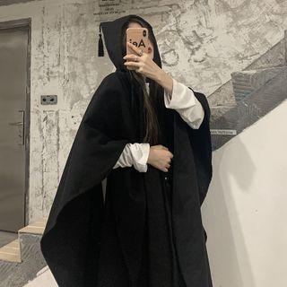 Hooded Zip Cape Coat