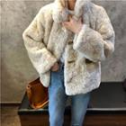 Faux Fur Toggle Jacket As Shown In Figure - One Size