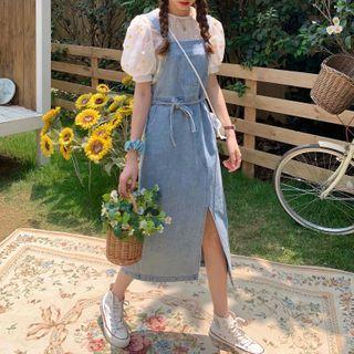 Denim Overall Dress / Short-sleeve Top
