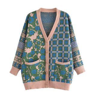 Plaid Floral Cardigan