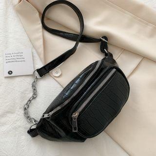 Croc Grain Faux Leather Belt Bag