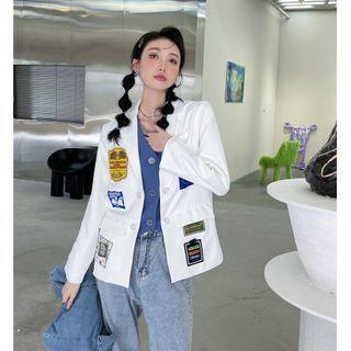Applique Mock Two-piece Blazer