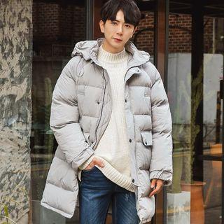 Detachable-hood Funnel-neck Thick Puffer Coat