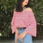 Striped Distressed Loose-fit Top