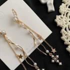 Star Faux Pearl Alloy Fringed Earring 1 Pair - Gold - One Size