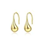 Sterling Silver Plated Gold Simple Fashion Water Drop Earrings Golden - One Size