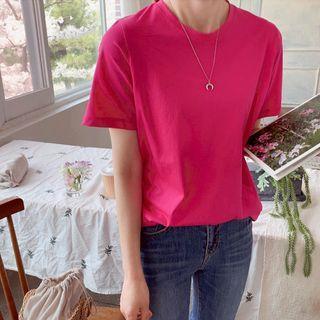 Crew-neck Color T-shirt