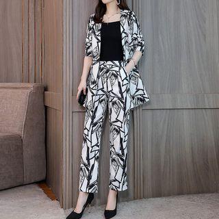 Set: Pattern Blazer + Dress Pants