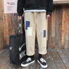 Color Panel Straight Fit Pants