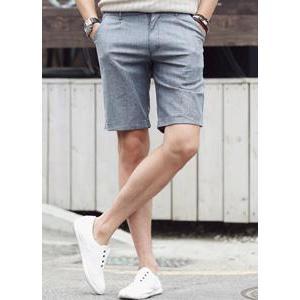 Linen Blend Cuffed-hem Shorts