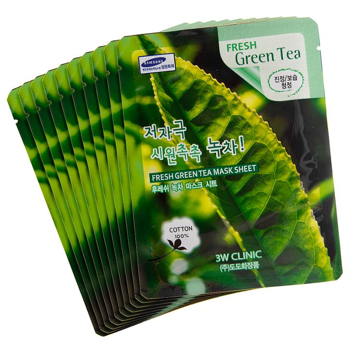 3w Clinic - Fresh Green Tea Mask Sheet 10 Pcs