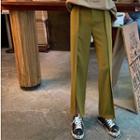 Front-slit Straight-fit Pants